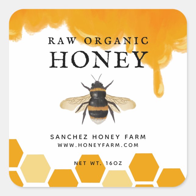 Étiquettes de la ferme de miel d'Apiary (Devant)