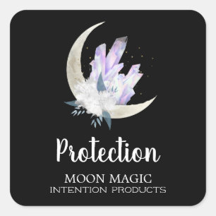 Étiquettes de la lune et de protection de cristal