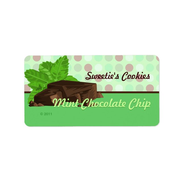 Étiquettes de la puce au chocolat à la menthe (Devant)