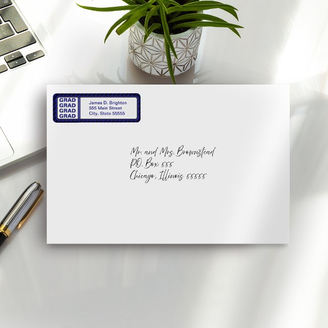 Étiquettes de l'adresse de retour de la graduation (Créateur téléchargé)