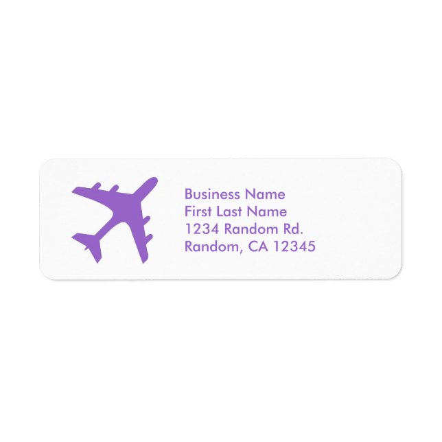 Étiquettes de l'adresse de retour de l'avion simpl (Devant)