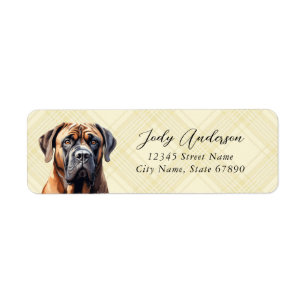Étiquettes de l'adresse de retour du chien Mastiff