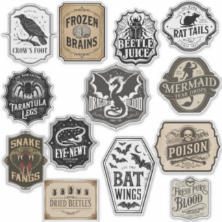 Étiquettes de l'association de bouteilles d'Hallow