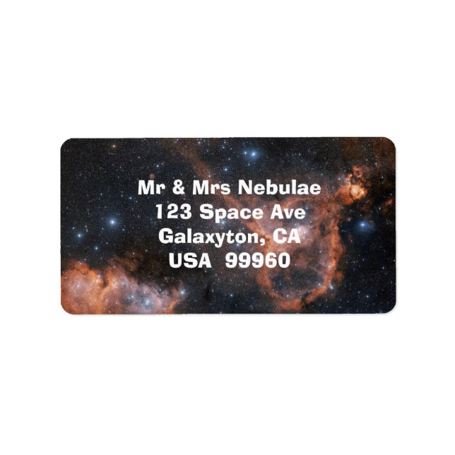 Étiquettes de l'astronomie spatiale nébuleuse (Devant)