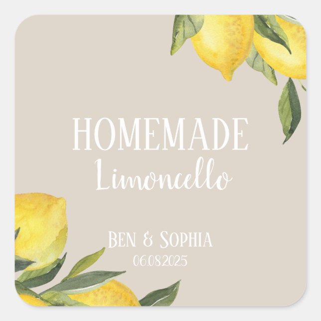 Étiquettes de Limoncello Italien Rustique Moderne  (Devant)