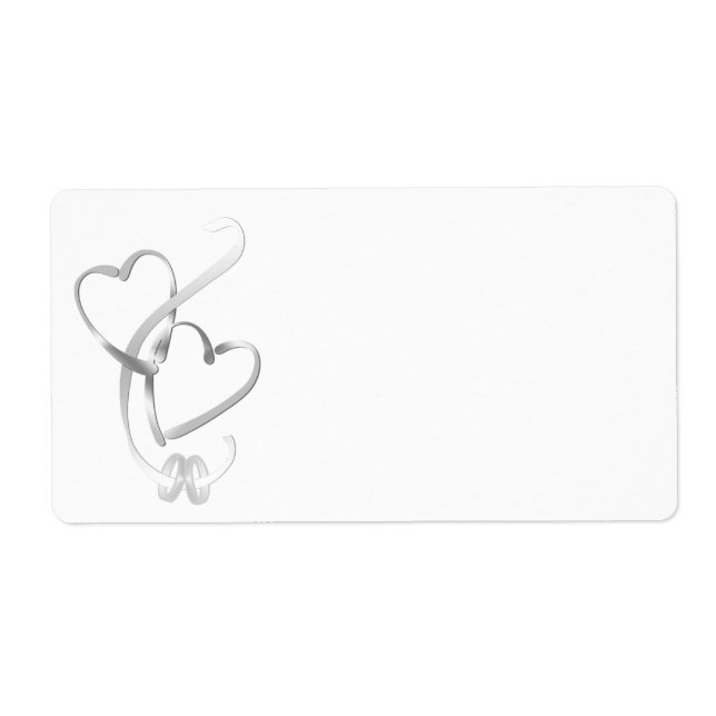 Étiquettes de livraison Silver Hearts (Devant)