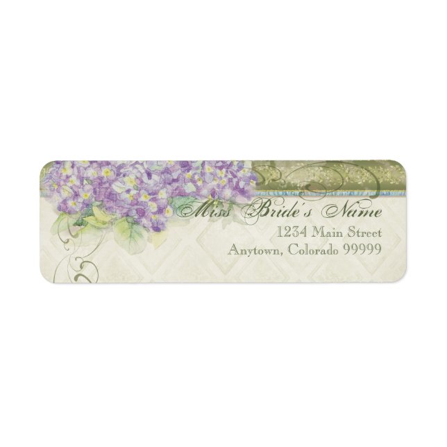Étiquettes de livraison - Style Vintage Lilac Hydr (Devant)