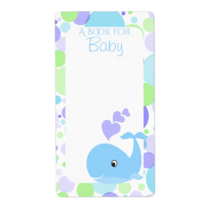 Étiquettes de livre de bébé de baleine