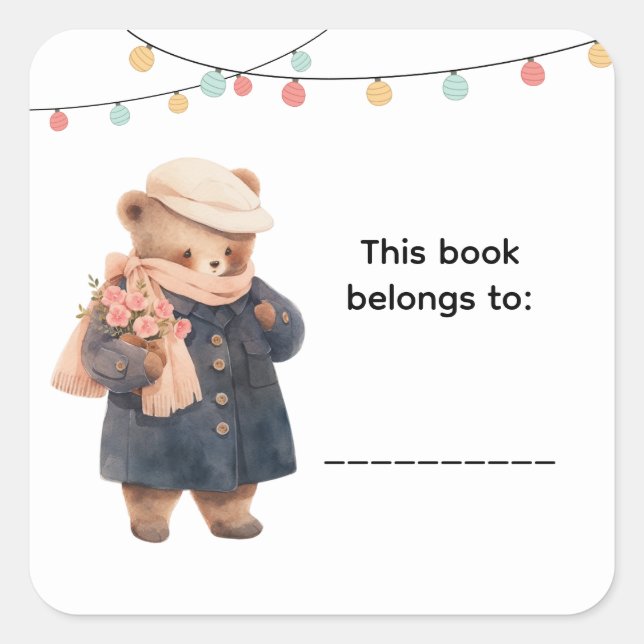 Étiquettes de livre Ourson Mignon (Devant)