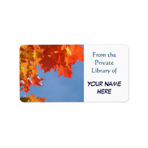 Étiquettes de livre personnalisées Automne De la b