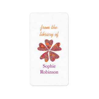 Étiquettes de livre personnalisées florales coloré