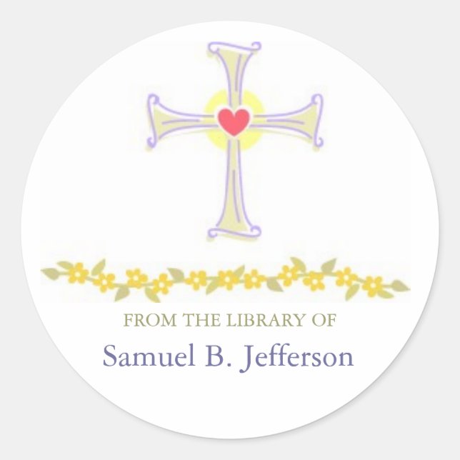 Étiquettes de livres de croix (Devant)
