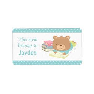 Étiquettes de livres pour enfants Ourson Mignon