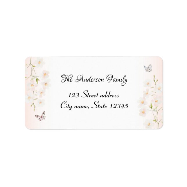 Étiquettes de mailing floral aquarelle et gingham  (Devant)