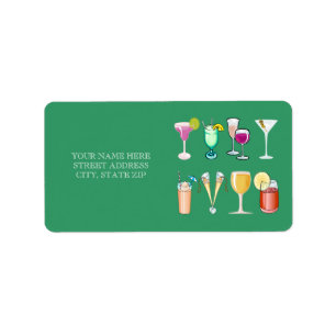 Étiquettes de mailing pour cocktails