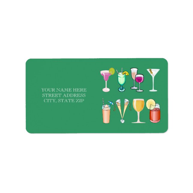 Étiquettes de mailing pour cocktails (Devant)