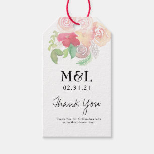 Étiquettes de mariage à l'aquarelle florale écolog