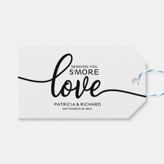 Étiquettes de Mariage Chic Calligraphie S'more Amo (Devant (Horizontal))