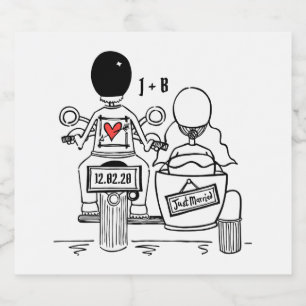 Étiquettes de Mariage de bouteille de moto sur mes