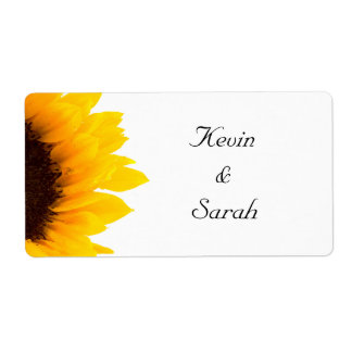 Étiquettes de mariage de tournesol