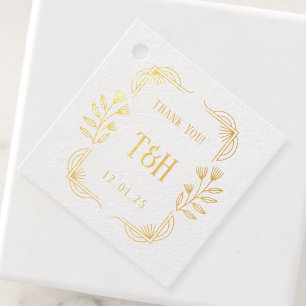Étiquettes de Mariage en Métal Botanique Art Déco