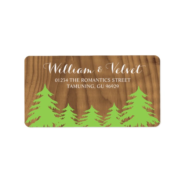 Étiquettes de mariage forestier (Devant)