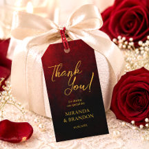 Étiquettes de Mariage Luxe Or Noir et Rouge