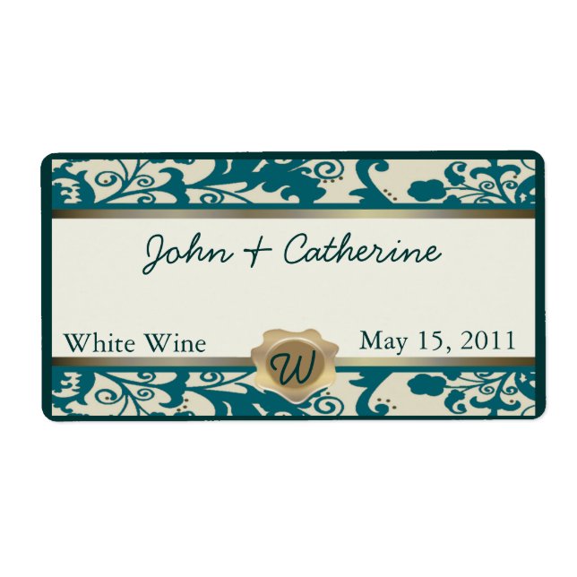 Étiquettes de mariage monogramme (Devant)