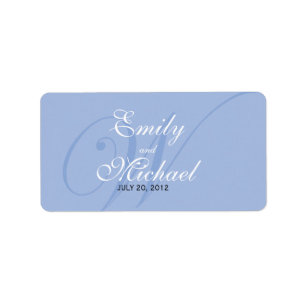 Étiquettes de mariage monogramme - Périwinkle