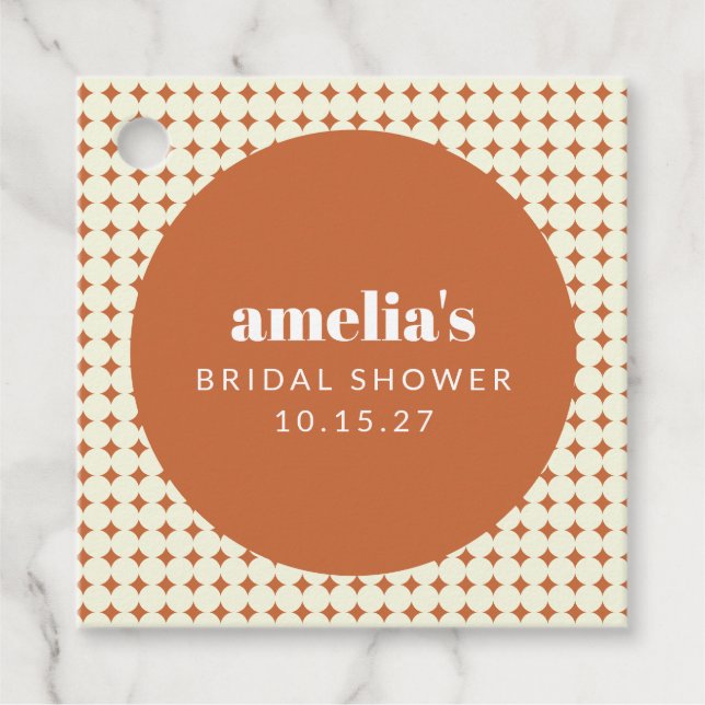 Étiquettes de mariage personnalisées en terre cuit (Devant)