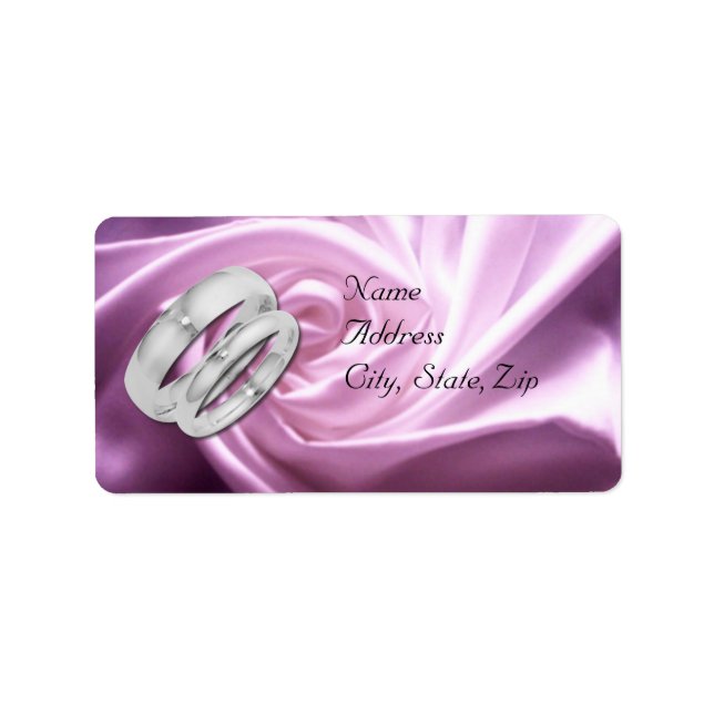 Étiquettes de mariage pour Rose violet (Devant)