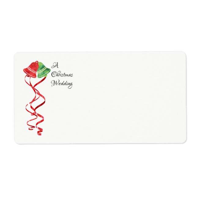 Étiquettes de mariage rouge et verte de Noël (Devant)