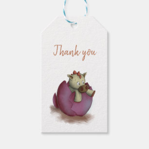 Étiquettes de Merci avec dragon pour baby showers