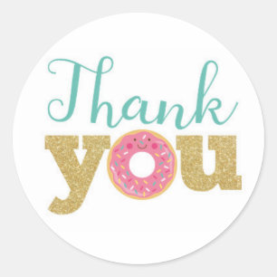 Étiquettes de Merci de beignet, autocollant de