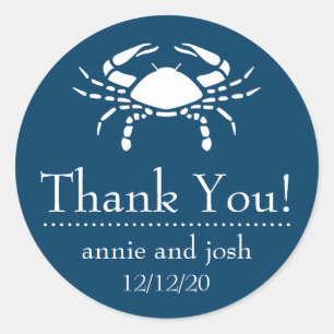 Étiquettes de Merci de crabe (bleu marine)