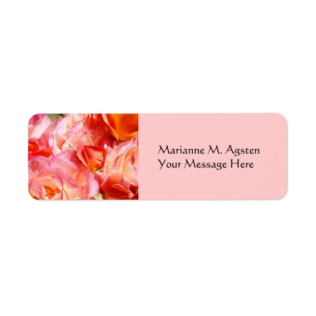 Étiquettes de message de nom et de titre Roses ros (Devant)