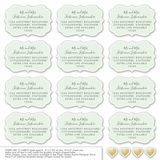 Étiquettes de messagerie adressés - Forme de suppo (Devant)