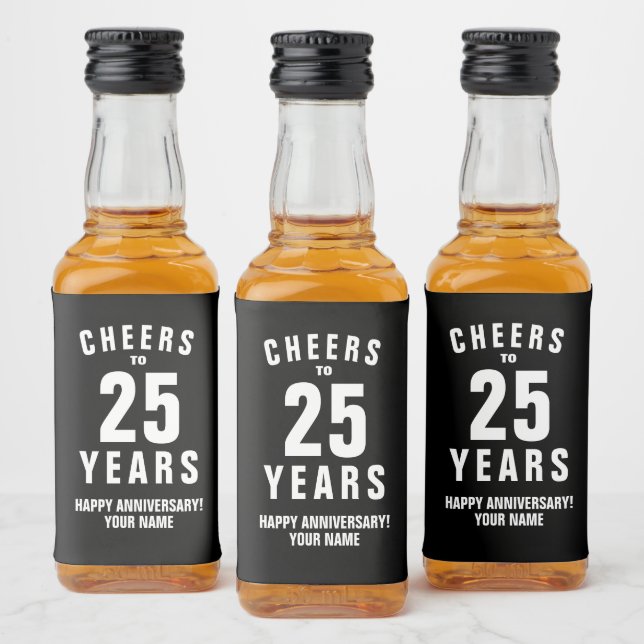Étiquettes de mini bouteilles de liqueur pour 25e  (Bouteilles)
