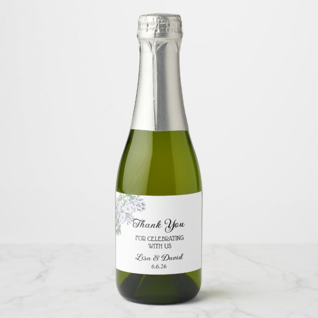 Étiquettes de mini bouteilles de vin mousseux pour (Devant)
