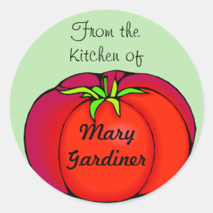 Étiquettes de mise en boîte de grande tomate rouge