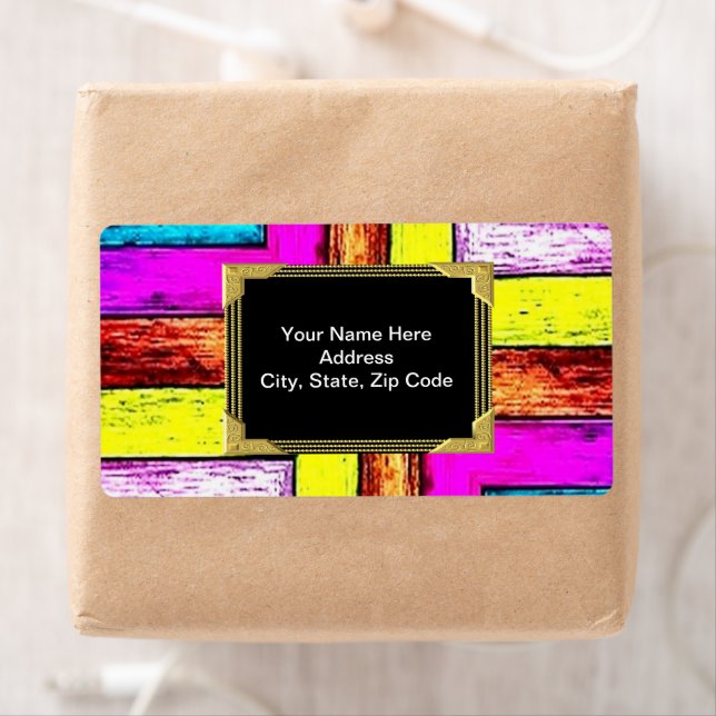 Étiquettes de Monogramme couleur or noir (En situation)