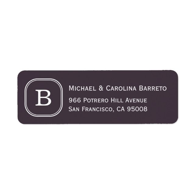 Étiquettes de monogrammes de charbon (Devant)