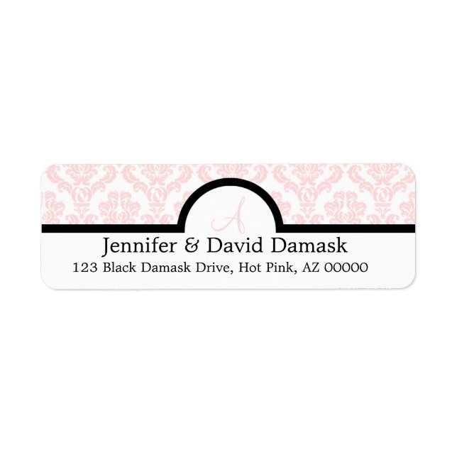 Étiquettes de monogrammes de Damas (Devant)