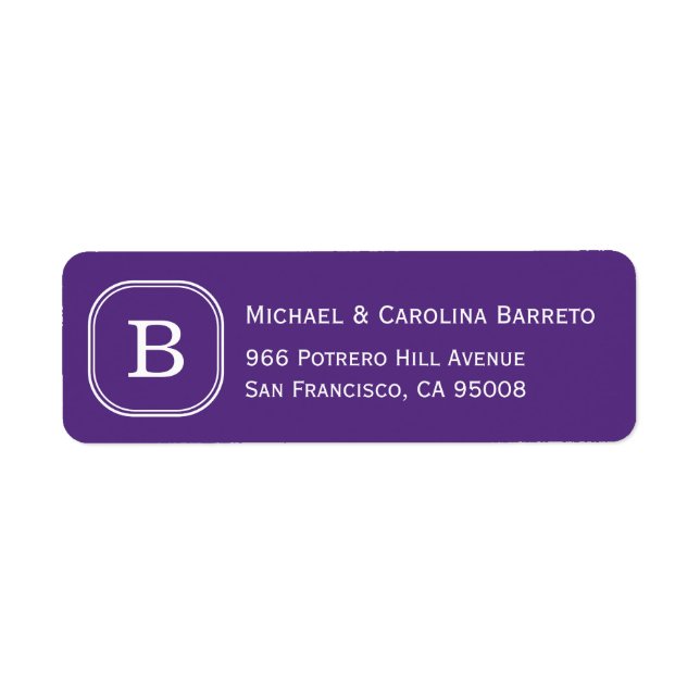 Étiquettes de monogrammes violets (Devant)
