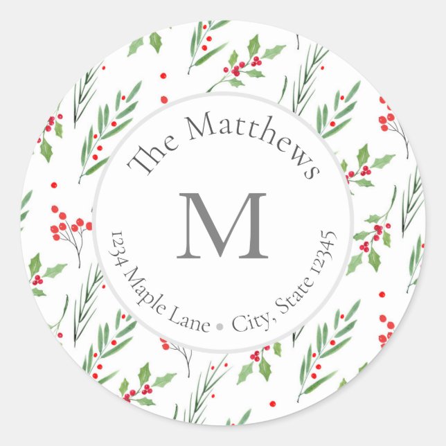 Étiquettes de motif botanique de vacances mixtes a (Devant)