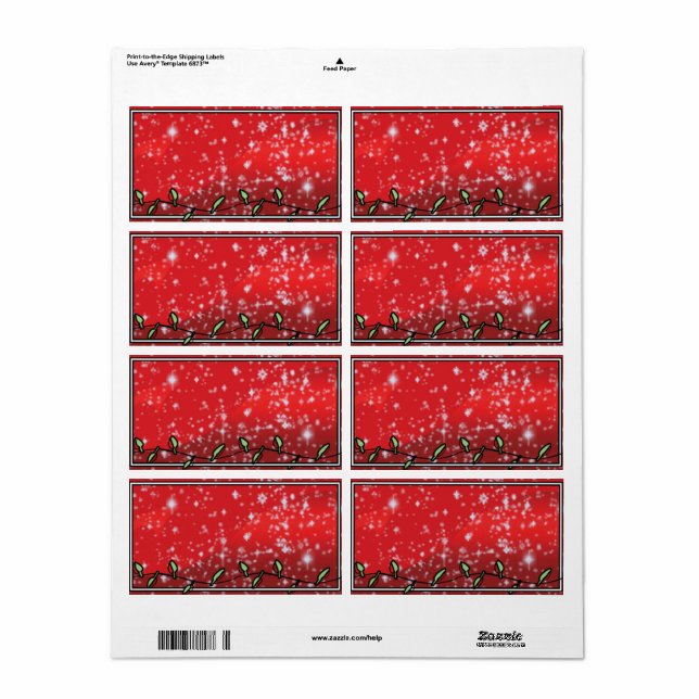 Étiquettes de Noël - Adresses personnalisables Éti (Feuille entière)