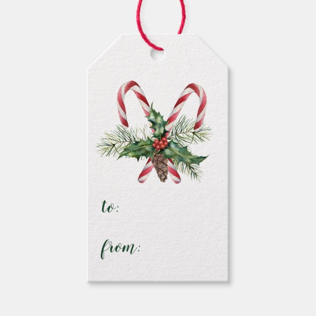 Étiquettes de Noël Canne à Sucre De À (Devant)