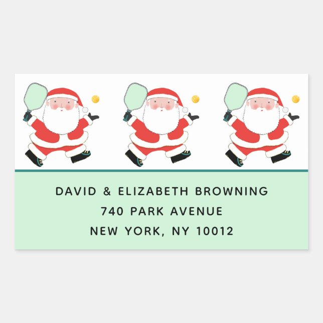 Étiquettes de Noël de Pickleball (Devant)