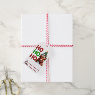 Étiquettes de Noël de vache festive