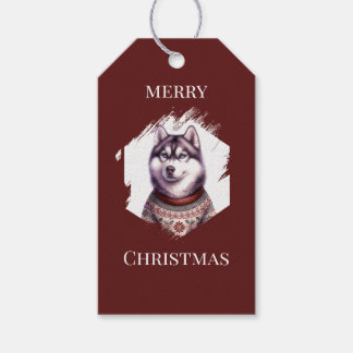 Étiquettes de Noël Personnalisées, Vacances Husky